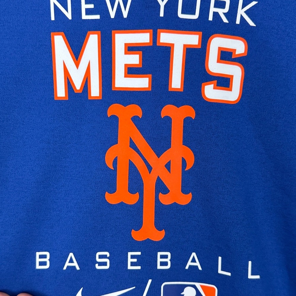 New York Mets Baseball Mens Hoodie Sweatshirt Medium Blue Therma Fit Nike NEW - Picture 5 of 10